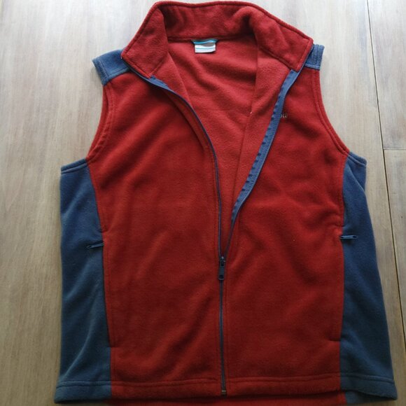 Columbia Steens Mountain  Red & Blue Fleece Full Zip Vest NWT Men's Medium - Picture 4 of 7